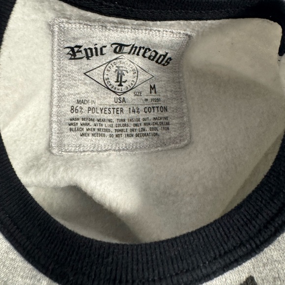 Epic Threads Gray Crewneck Sweater with Bow Tie Print - Picture 2 of 4